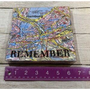 New Remember Hamburg Germany Map Paper 20 Dinner Napkins Art Journaling TubI